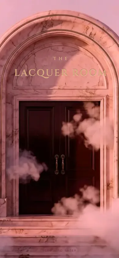 The Lacquer Room homepage on a phone